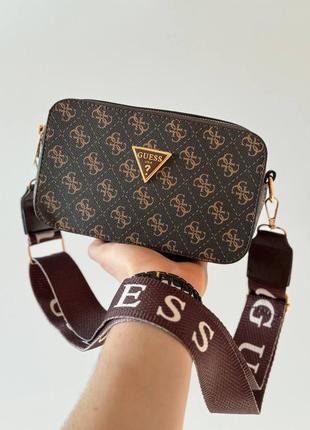 Сумка крос-боді в стилі guess snapshot brown