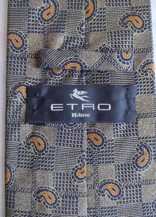 Etro milano краватка /галстук, принт "пейслі", 100% silk2 фото