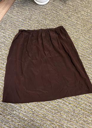 Легкий коричневий підюпник спідниця міді велика