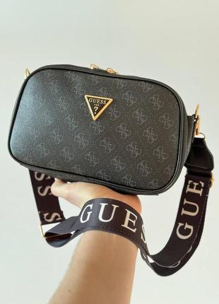 Сумка в стилі guess double bag dark blue1 фото