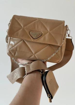 Сумка клатч в стилі prada bag beige1 фото