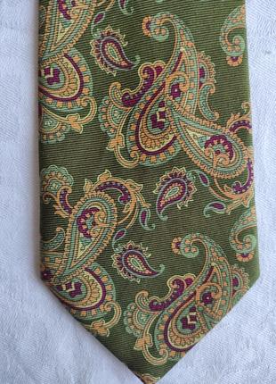 Etro milano, брендова краватка /галстук, принт "пейслі", 100% silk