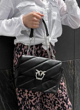 Сумка клатч в стилі pinko puff black bag v2