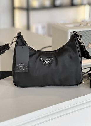 Сумка клатч в стилі prada mini re-edition 2005 black