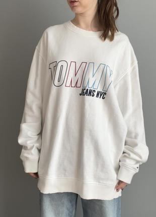 Оригинальный мужской белый свитшот tommy hilfiger 3