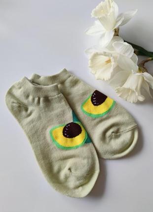 Шкарпетки жіночі з принтом авокадо, шкарпеточки низькі 04621 фото