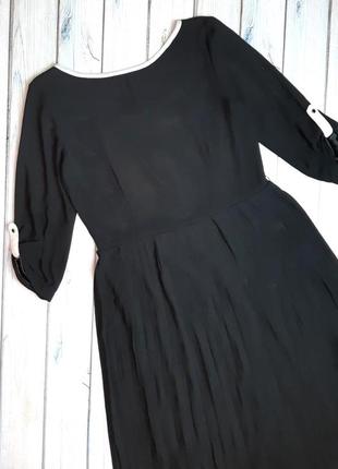 💥1+1=3 шикарне чорне ошатне плаття міді з плісе та ґудзиками ззаду kiomi, розмір 44 — 464 фото