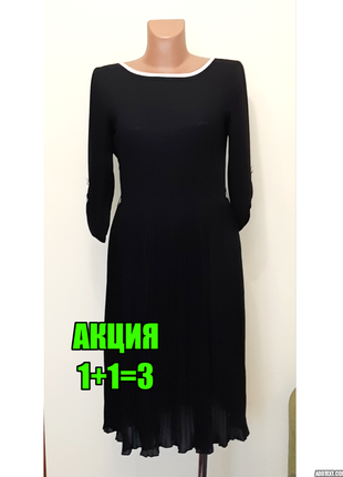 💥1+1=3 шикарне чорне ошатне плаття міді з плісе та ґудзиками ззаду kiomi, розмір 44 — 469 фото