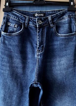 Модные укороченные стрейчевые джинсы, унисекс, 42?-44-46?, хлопок, эластан, original core9 фото
