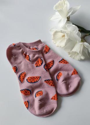 Шкарпетки жіночі з кавунчиками, шкарпеточки низькі 04621 фото