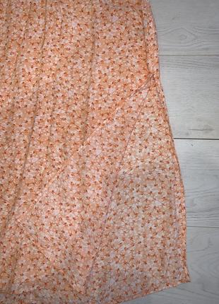 Довге плаття сукня в квітковий принт з розрізом мілкі квіточки віскозне h&m 38 s-m2 фото
