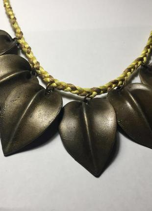 Ожерелье , украшение , аксессуар с медными листьями  stradivarius1 фото