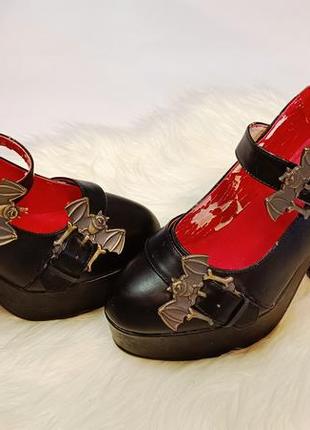Gothic! demonia туфли эксклюзивные с летучими мышками 🖤🦇5 фото