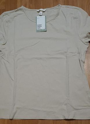 Футболка базова жіноча бежева h&m розмір l