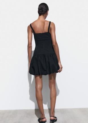 Коротка чорна сукня балон zara new5 фото