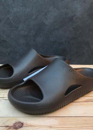 Крокс унісекс шльопанці чорні слайди crocs mellow recovery slide black3 фото