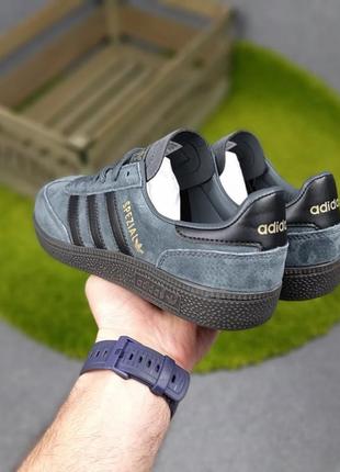 Чоловічі кросівки adidas spezial темно сірі модні кросівки адідас спезіал чудової якості2 фото