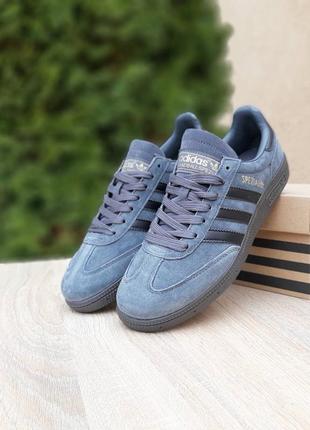 Чоловічі кросівки adidas spezial темно сірі модні кросівки адідас спезіал чудової якості7 фото