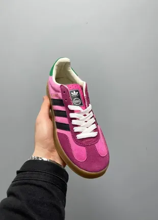 Женские кроссовки adidas x gucci gazelle низкая посадка яркий велюровый верх и замша7 фото