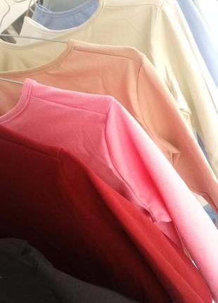 Трикотажный лонгслив, с удлиненным рукавом