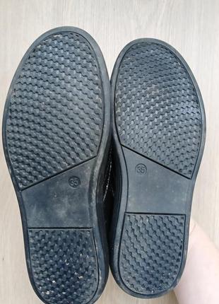 Туфельки туфлі черевики дитячі чорні класичні шкіряні для хлопчика 35 розмір на свято як нові бу5 фото