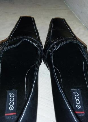 Ecco- шкіряні туфлі темносинього кольору 38 розмір (24,5 см)3 фото