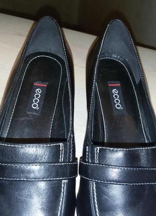 Ecco- шкіряні туфлі темносинього кольору 38 розмір (24,5 см)7 фото