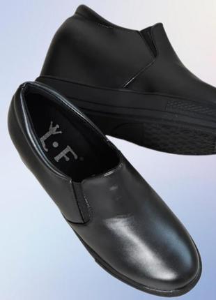 Ботинки туфли сникерсы женские черные легкие4 фото