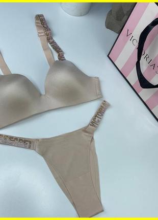 Продаж жіночої нижньої білизни комплект від victoria`s secret, трусики + топ в подарунковій упаковці7 фото