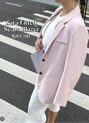 Пиджак zara нежно розовый как у блогеров