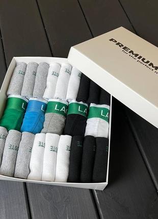 Подарунковий набір для чоловіків lacoste з 5 трусів і 18 пар шкарпеток у фірмовій коробці4 фото