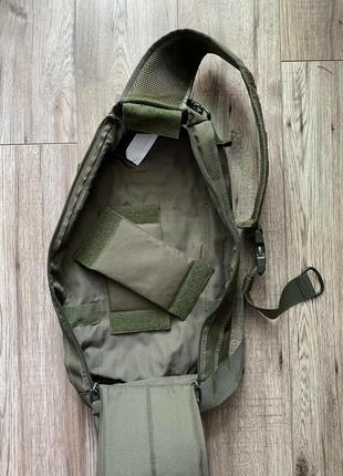 Сумка плечова рюкзак однолямковий mil-tec sling bag tanker 15 л. колір: зелений олива olive.4 фото