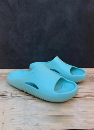 Крокс слайд шльопанці блакитні crocs mellow slide pure water blue