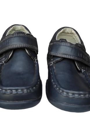 Туфли мокасины синие на липучках для мальчика уценка3 фото