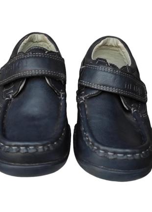 Туфли мокасины синие на липучках для мальчика уценка4 фото