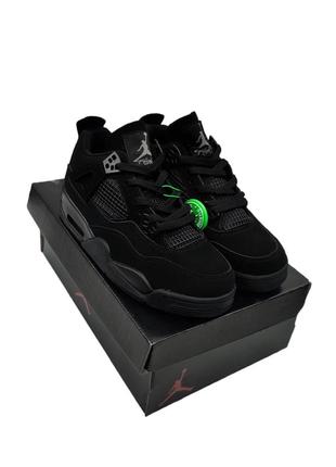 Кросівки nike air jordan 4 retro black cat чорні кросівки жіночі найк джордан осінні весняні демісезонні демісезон високі замш замшеві5 фото