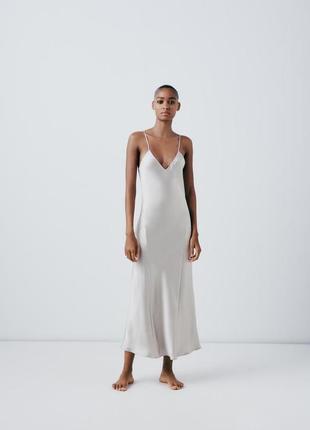 Атласна сукня сліп відкрита спинка zara new