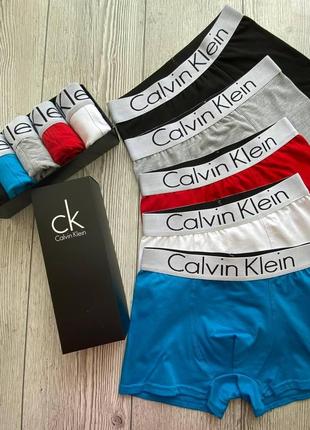 Комплект чоловічих трусів боксерів calvin klein (бавовна 93%), 5 шт.