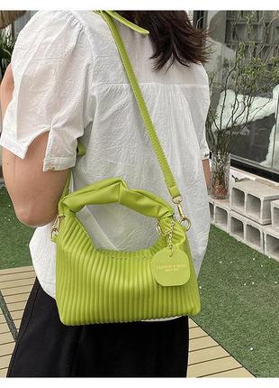 Небольшая женская сумочка, сумка вечерняя зелёная4 фото