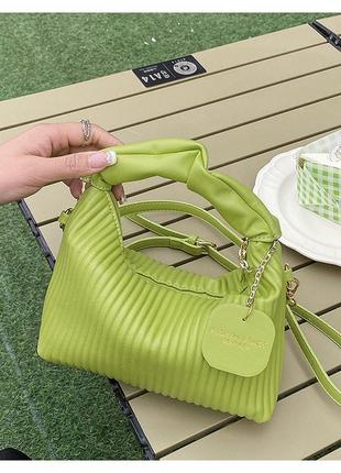 Небольшая женская сумочка, сумка вечерняя зелёная7 фото