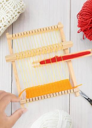 Деревянный набор для рукоделия curtzy wood loom 16,5 x 21,7 см для начинающих4 фото