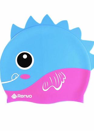 Детская шапочка для плавания renvo sentani jr голубой, розовый osfm (1sc300-56)