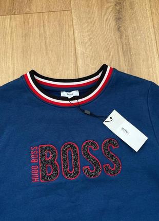 Новий світшот hugo boss navy blue stitched sweatshirt2 фото