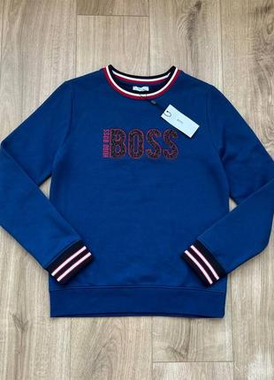 Новий світшот hugo boss navy blue stitched sweatshirt