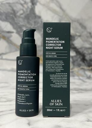 Нічна сироватка для обличчя allies of skin mandelic pigmentation corrector night serum 30 ml