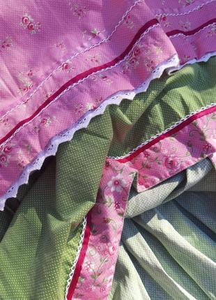 Сукня дирндль баварська вінтажна зелена з фартушком6 фото