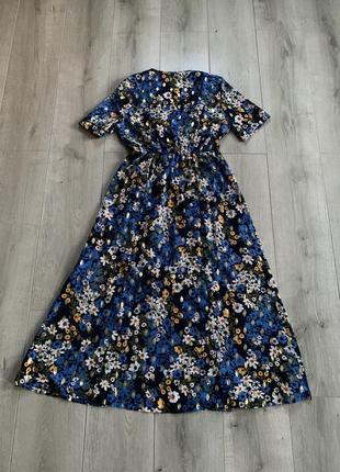 Сукня плаття максі синього кольору в квіти розмір s4 фото