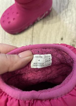 Черевики чоботи рожеві малинові crocs с8 розмір 23-247 фото