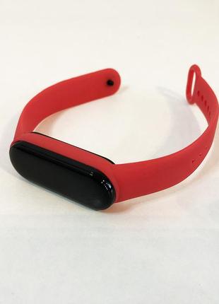 Фітнес браслет smart watch m5 band classic black смарт годинник-трекер. червоний10 фото