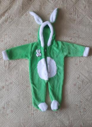 Милый комбинезон с ушками зайчик на 0-3 мес